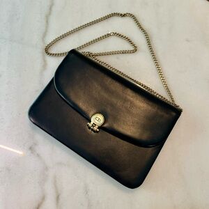 Vintage Christian Dior Black Leather Bag